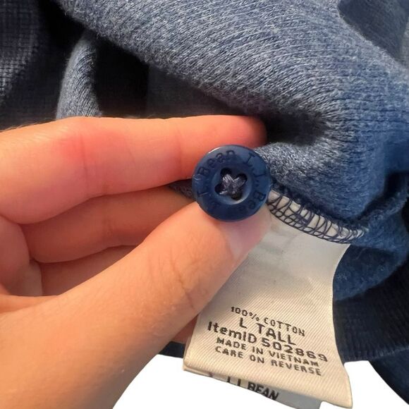 L.L. Bean mens blue waffle shirt. Size large tall - Picture 6 of 9
